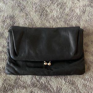 Coccinelle Black Leather Envelope Pouch